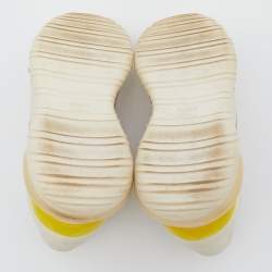 Pre Owned Fendi White Leather/PVC and Mesh Sneakers Size 38