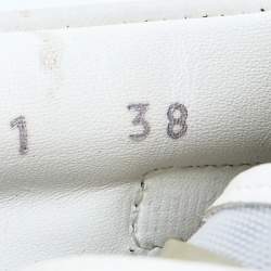 Pre Owned Fendi White Leather/PVC and Mesh Sneakers Size 38