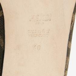 Fendi Beige/Brown Zucca Canvas Slip-On Loafers Size 40