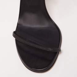 Pre Owned Fendi Black Leather Ankle Strap Sandals Size 41