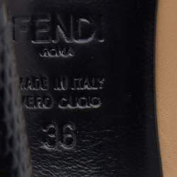 Pre Owned حذاء كعب عالي فندي مونستر أيز جلد وجلد لامع متعدد الألوان مرصع مقدمة مدببة مقاس 36