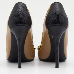 Pre Owned حذاء كعب عالي فندي مونستر أيز جلد وجلد لامع متعدد الألوان مرصع مقدمة مدببة مقاس 36