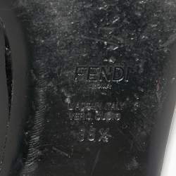 Pre Owned Fendi Black Patent Leather Flowerland Ballet Flats Size 38.5