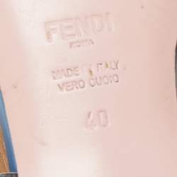 مملوكة مسبقًا Fendi Multicolor Leather Faux Pearl Embellished Slide Sandals Size 40