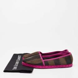 Pre Owned Fendi Tri-Color Fabric Flat Espadrilles Size 38.5