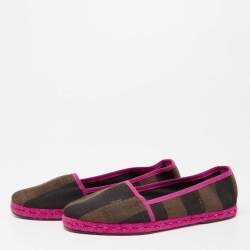 Pre Owned Fendi Tri-Color Fabric Flat Espadrilles Size 38.5