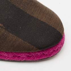 Pre Owned Fendi Tri-Color Fabric Flat Espadrilles Size 38.5