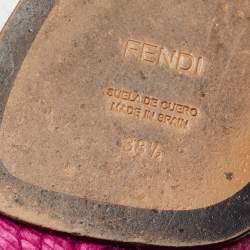 Pre Owned Fendi Tri-Color Fabric Flat Espadrilles Size 38.5