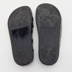 مملوكة مسبقًا Fendi Black Crochet Criss Cross Flats Size 39 