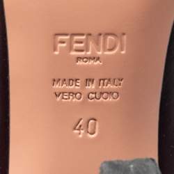 Pre Owned Fendi Brown Leather Ribbon Detail Pointed Toe Pumps Size 40