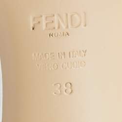 Pre Owned Fendi Metallic Bronze/Silver Leather Flowerland Sandals Size 38