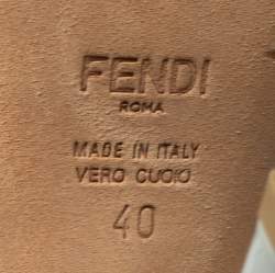 Pre Owned Fendi Multicolor Patent Leather Fendista T-Strap Sandals Size 40