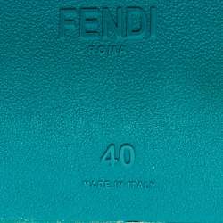 Pre Owned Fendi Black Leather Flowerland Slip On Sneakers Size 40