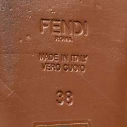 مملوكة مسبقًا Fendi Multicolor Fabric Slingback Flat Sandals Size 38 