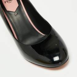 Pre Owned Fendi Black Patent Leather Eloise Pumps Size 38