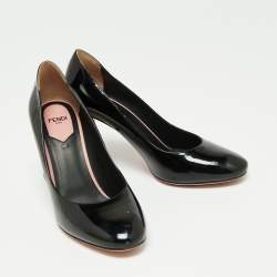Pre Owned Fendi Black Patent Leather Eloise Pumps Size 38