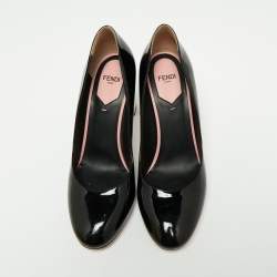 Pre Owned Fendi Black Patent Leather Eloise Pumps Size 38