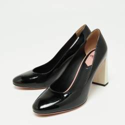 Pre Owned Fendi Black Patent Leather Eloise Pumps Size 38
