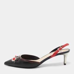 مملوكة مسبقًا صندل فندي مونستر أيز جلد مرصع متعدد الألوان بحزام للكاحل مقاس 39