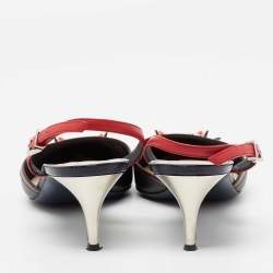 مملوكة م سبقًا صندل فندي مونستر أيز جلد مرصع متعدد الألوان بحزام للكاحل مقاس 39