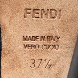 Pre Owned Fendi Black Leather Fendista Platform Pumps Size 37.5