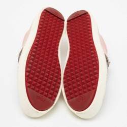 Pre Owned Fendi Multicolor Leather Monster Slip On Sneakers Size 38