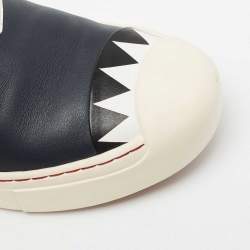 Pre Owned Fendi Multicolor Leather Monster Slip On Sneakers Size 38