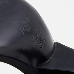 Pre Owned Fendi Black Velvet And Patent Leather Flowerland Jewel Ankle Strap Sandals Size 38.5