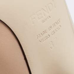 Pre Owned Fendi Beige/Blue Leather Pointed Toe Pumps Size 37