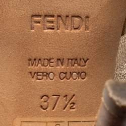 مملوكة مسبقًا Fendi Rose Gold Pleated Leather Slingback Sandals Size 37.5