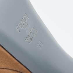 Pre Owned Fendi Brown Leather Duo Platform Sandals Size 39