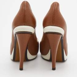 Pre Owned Fendi Multicolor Lizard Embossed Leather Loafer Pumps Size 38