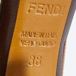 Pre Owned Fendi Multicolor Lizard Embossed Leather Loafer Pumps Size 38