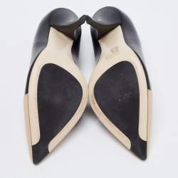 Pre Owned Fendi Black/Beige Leather Pointed Toe Pumps Size 38