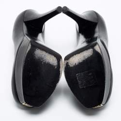 Pre Owned Fendi Black Leather Fendista Platform Pumps Size 39