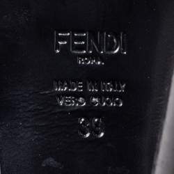 Pre Owned Fendi Black Leather Fendista Platform Pumps Size 39