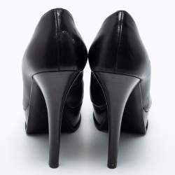 Pre Owned Fendi Black Leather Fendista Platform Pumps Size 39