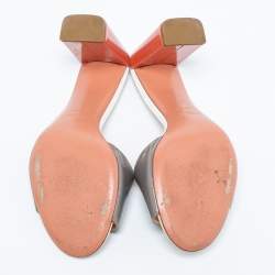 Pre Owned Fendi Multicolored Patent Leather Slide Sandals Size 39