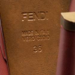 Pre Owned Fendi Coral Pink Leather Fendista Platform Pumps Size 36