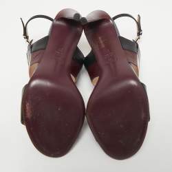 Pre Owned Fendi Multicolor Leather And Lizard Monster Bugs Ankle Strap Sandals Size 37