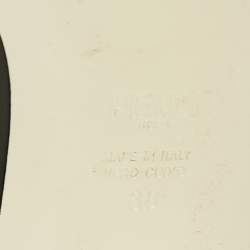 Pre Owned Fendi Dark Green Leather And Fabric Bow Pointed Toe Ballet Flats Size 38