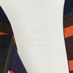 Pre Owned Fendi Multicolor Mesh And Neoprene FF Patchwork Freedom Pumps Size 40
