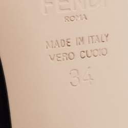 Pre Owned صندل سلايد فندي ساتان أسود مزخرف كريستال مقاس 34