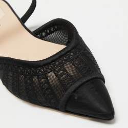 Pre Owned Fendi Black Mesh Colibri Lite Flat Mules Size 36.5