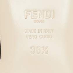 Pre Owned Fendi Black Mesh Colibri Lite Flat Mules Size 36.5