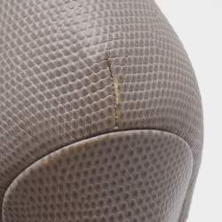 Pre Owned Fendi Black/Grey Lizard Embossed Leather Anemone Peep-Toe Pumps Size 38