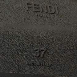 Pre Owned Fendi Black Neoprene, Suede and Leather Studded Slip On Sneakers Size 37