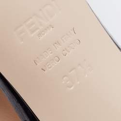 Pre Owned Fendi Black Leather Chameleon Ankle Strap Sandals Size 37.5