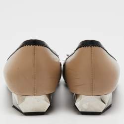 Pre Owned Fendi Beige Leather Embellished Pumps Size 39