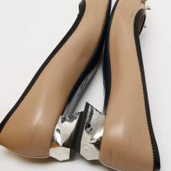 Pre Owned Fendi Beige Leather Embellished Pumps Size 39